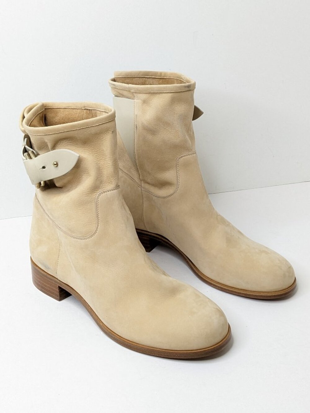 Frye Ricki Ring Fold Ankle Boots Ash Leather Women's 7